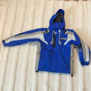 Spyder jacket ski snowboard removable hood zip pockets blue gray black XXL boys